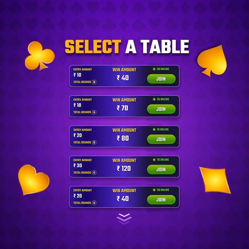 select a table in callbreak
